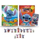 Coleção Stitch : 2 Livros com Miniaturas + 4 Cartões para Colorir