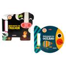 Coleção toque e aprenda - 2 vol: amiguinhos da fazenda + amiguinhos do oceano - Kit de Livros