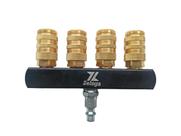 Colector de ar Zeluga 22-160 industrial de 4 vias com 4 acopladores