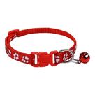 Coleira Ajustável para Cães e Gatos, Pingente com Sino, Nylon Leve, 7 Cores, Para Raças Pequenas, Vermelho