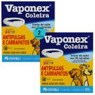 Coleira antipulgas e carrapatos vaponex coveli 64cm 20g para cães kit com 2