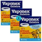 Coleira antipulgas e carrapatos vaponex coveli 64cm 20g para cães kit com 3