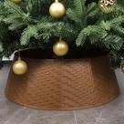 Coleira de árvore de Natal Blissun 73cm D redonda de plástico marrom