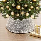 Coleira de árvore de Natal NIBESSER Glitter Silver Sequins 30cm