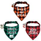 Coleira de bandana Cat STMK, pacote com 3 campainhas de Natal ajustáveis de 8 a 12 polegadas