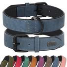 Coleira de cachorro Didog de couro macio acolchoado azul para cães grandes Coleira de cachorro Didog de couro macio acolchoado azul para cães grandes