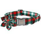 Coleira de cachorro: rabinho elegante com manta de Natal de flores XS