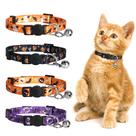 Coleira de gato azuza Halloween Kitten, pacote com 4 Bells Breakaway