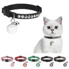 Coleira de gato DILLYBUD em couro personalizada Breakaway Black