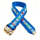Coleira de Nylon pra Cachorro Nicapet Cor Azul nº 4 Pata Osso 25mm
