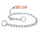 Coleira Elo Reto Aço Inoxidável Cromado Antiferrugem para Treino Cães de Porte Grande 50cm, 60cm e 70cm