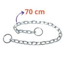 Coleira Elo Reto Aço Inoxidável Cromado Antiferrugem para Treino Cães de Porte Grande 50cm, 60cm e 70cm