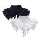 Coleira falsa Set Value, 2 peças de algodão com babados em preto e branco