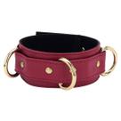 Coleira Feminina Couro Legítimo Vermelho Choker Fantasia Haloween Gargantilha gatinha Moda Steampunk Grungediabinha