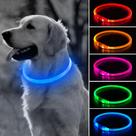 Coleira LED para cães BSEEN 360 visível à prova de chuva recarregável azul