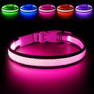 Coleira LED para cães Flashseen USB recarregável Light Up Pink