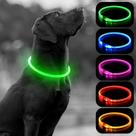 Coleira LED para cães HIGO Light Up USB recarregável verde