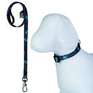 Coleira para Cachorro Ajustável com Guia Estampa Skulls2 Coleira para Cachorro Ajustável com Guia Estampa Skulls2