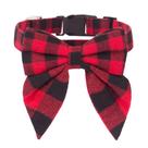 Coleira para cães ADOGGYGO Large Red Black Xadrez Bowtie Christmas