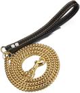 Coleira para cães AIYIDI Strong em aço inoxidável banhado a ouro 18K 1,2 cm
