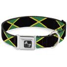Coleira para cães, bandeiras da Jamaica com fivela, 1 largura para pescoço de 15 a 26 cm