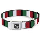 Coleira para cães, bandeiras italianas com fivela, 1 cm de largura para pescoço de 9 a 15 cm