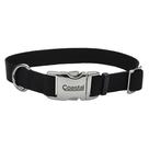 Coleira para cães Coastal com fivela de metal ajustável preta 2x36cm