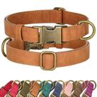 Coleira para cães Didog Soft Leather Durable com liberação rápida S