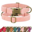 Coleira para cães Didog Soft Leather durável com liberação rápida rosa L