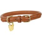 Coleira para cães Digby & Fox em couro enrolado GG Tan Coleira para cães Digby & Fox em couro enrolado GG Tan