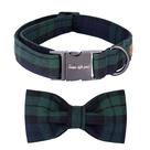 Coleira para cães e gatos, estilo exclusivo, patas, gravata borboleta de algodão ajustável L 41-61 cm