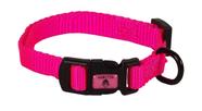 Coleira para cães Hamilton ajustável de nylon rosa choque 7-12 cm