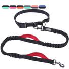 Coleira para cães Hands Free VIVAGLORY com elásticos antichoque preta/vermelha