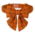 Coleira para cães Maca Bates Fall Pumpkin Xadrez Bow Large Coleira para cães Maca Bates Fall Pumpkin Xadrez Bow Large