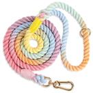 Coleira para cães NUGUTIC Rope de algodão trançado feito à mão para cães de 5 pés