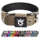Coleira para cães TSPRO Tactical Heavy Duty Metal Fivela Khaki M
