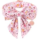 Coleira para cães UP URARA PUP Halloween com gravata borboleta floral rosa S
