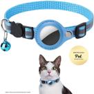 Coleira para GATO pet com suporte para Airtag, GPS ou rastreador (itens não inclusos), refletiva e ajustável com sino guizo