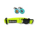 Coleira para Gatos com Tag QR Code Breakaway Anti-Enforcamento Neon Amarelo
