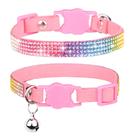 Coleira para gatos WDPAWS Breakaway Bling Diamond Rhinestone Pink