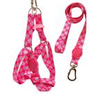 Coleira Peitoral Americano para Cachorro + Guia Rosa Bolinha