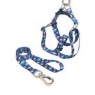 Coleira Peitoral Americano Pet Guia Com Trava Azul Coruja