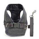 Coleira Peitoral Basic Aerado Cinza com guia para Cães e Gatos Coleira Peitoral Basic Aerado Cinza com guia para Cães e Gatos
