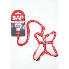 Coleira Peitoral com Guia Vermelho Ate 3,5 Kg 100x120 Cm 3606 Sap Pet