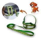 Coleira Peitoral Lari Pet Com Guia Cães Seda Estampada N2