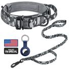 Coleira tática para cães DAGANXI ajustável de nylon com alça L Camo Coleira tática para cães DAGANXI ajustável de nylon com alça L Camo