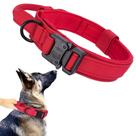 Coleira tática para cães Xqpetlihai militar ajustável em nylon vermelha