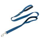 Coleiras padrão Heavy Duty com 2 alças acolchoadas para passear e treinar cães para controle de tráfego, com fivela ampliada que não emaranha, anel em D, costura refletiva de dupla face, nylon de camada dupla, azul cachorrinho de 4 pés
