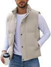 Colete acolchoado de inverno Flygo, leve para homens, caqui S Colete acolchoado de inverno Flygo, leve para homens, caqui S