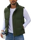 Colete acolchoado de inverno Flygo, leve para homens, verde exército Colete acolchoado de inverno Flygo, leve para homens, verde exército